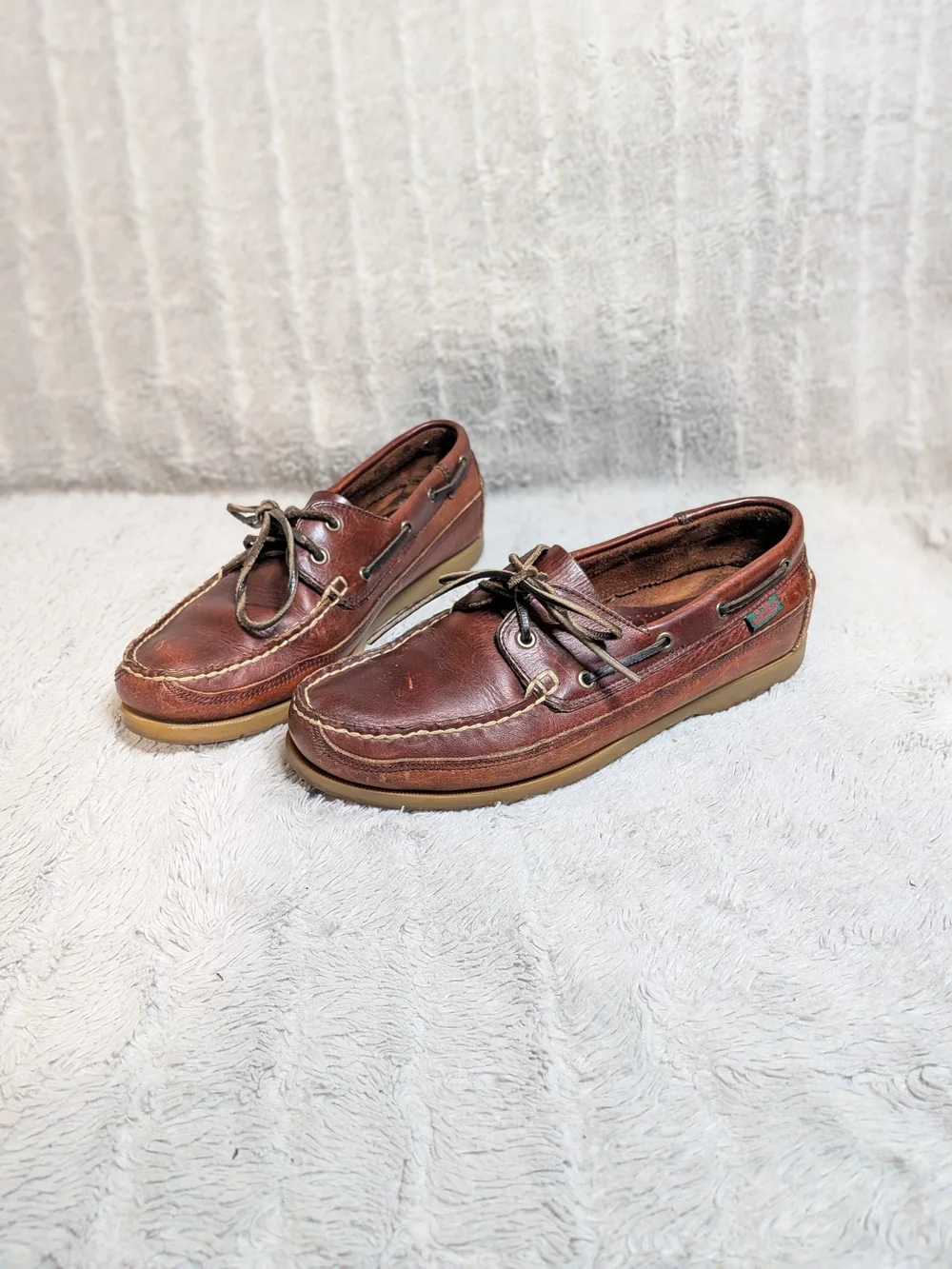 Dock Masters Men's Brown Leather Boat Shoes Size 9.5